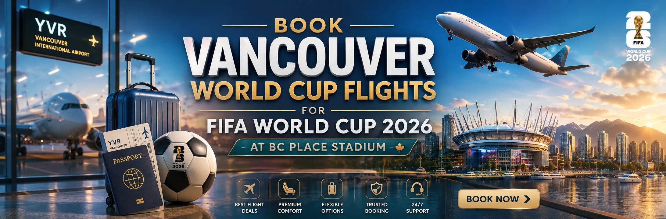 Vancouver World Cup Flights 2026 – Book FIFA World Cup at BC Place Stadium