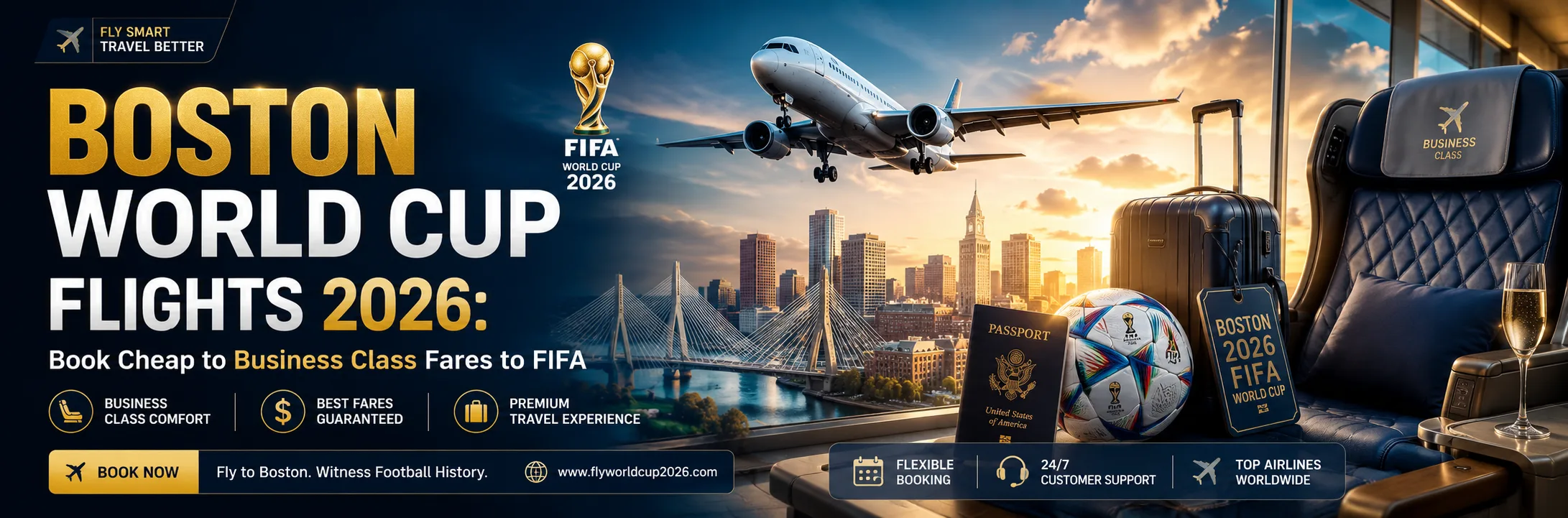 Boston World Cup Flights 2026 – Book Cheap to Business Class Fares for FIFA