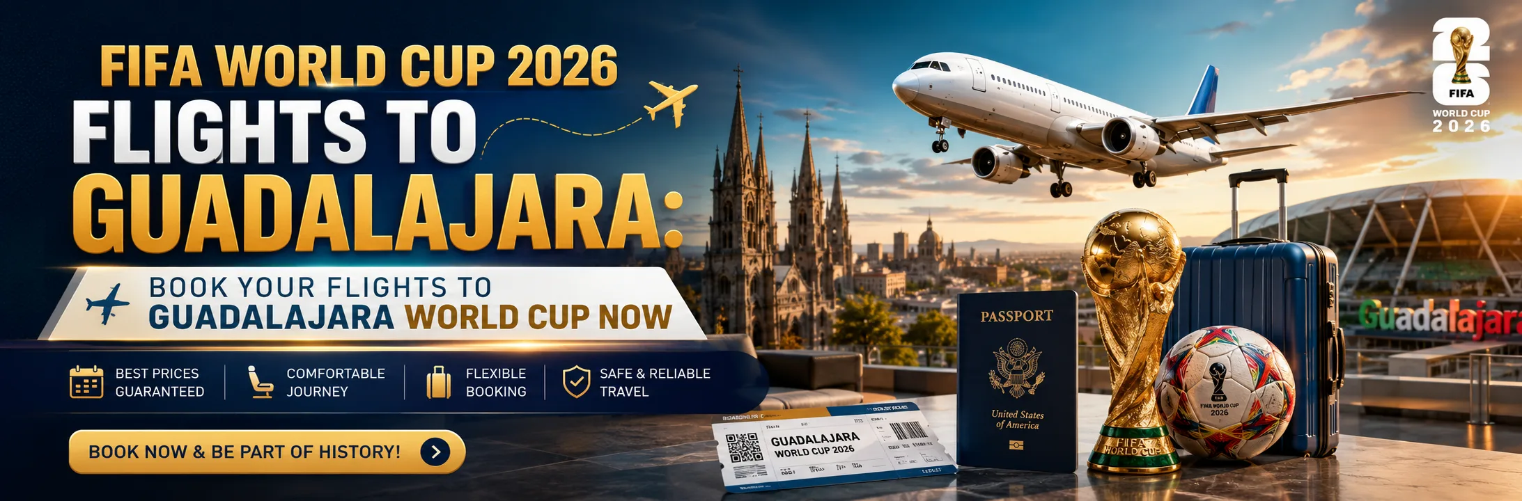 Guadalajara World Cup Flights 2026 – Book Your Flights to Guadalajara Now
