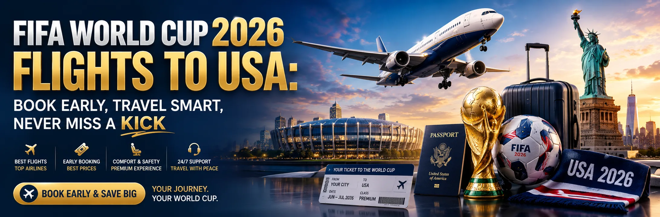 FIFA World Cup 2026 Flights to USA – Book Early, Travel Smart, Never Miss a Kick