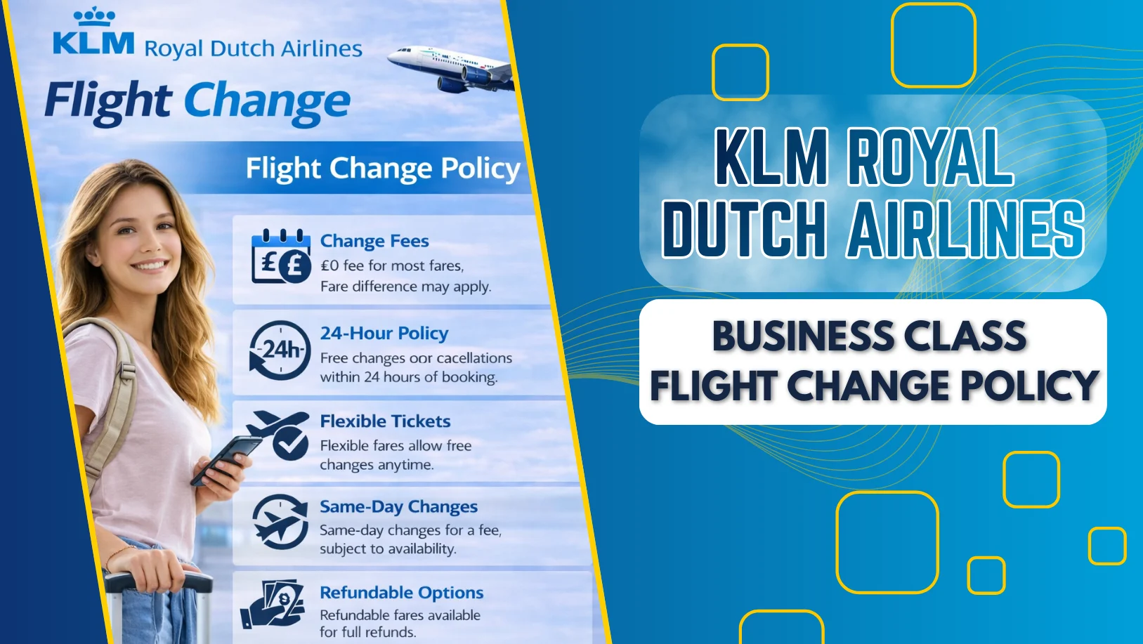 KLM Royal Dutch Airlines Business Class Flight Change Policy Related 