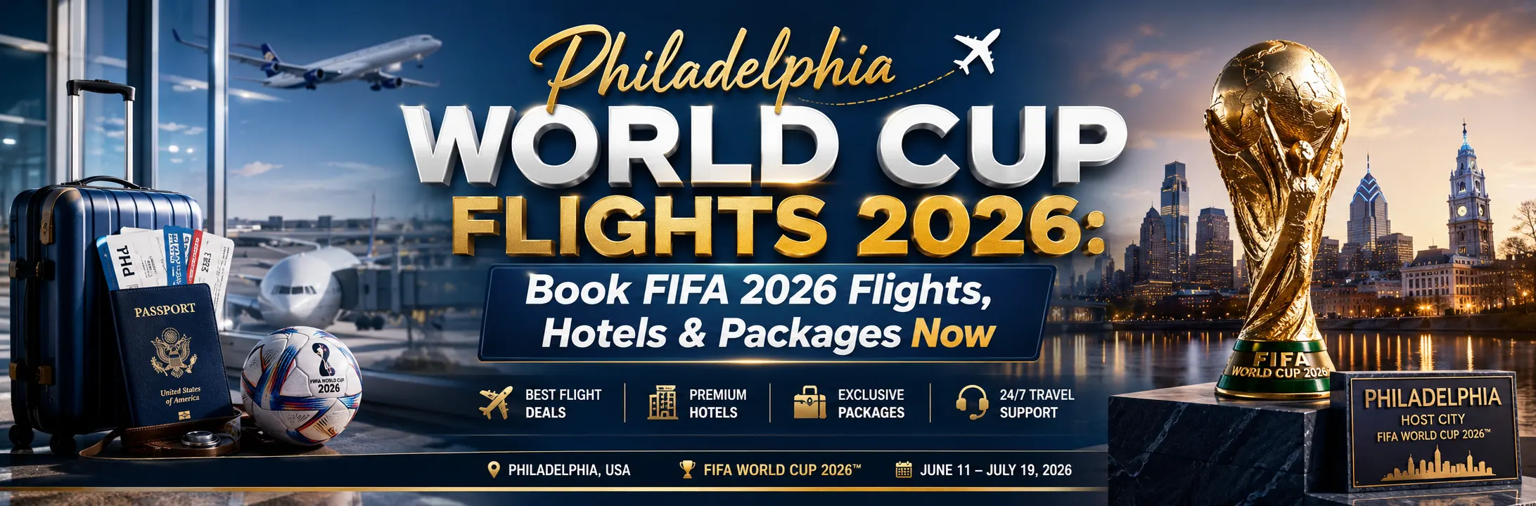 Philadelphia World Cup Flights 2026 – Book FIFA 2026 Flights, Hotels and Packages Now