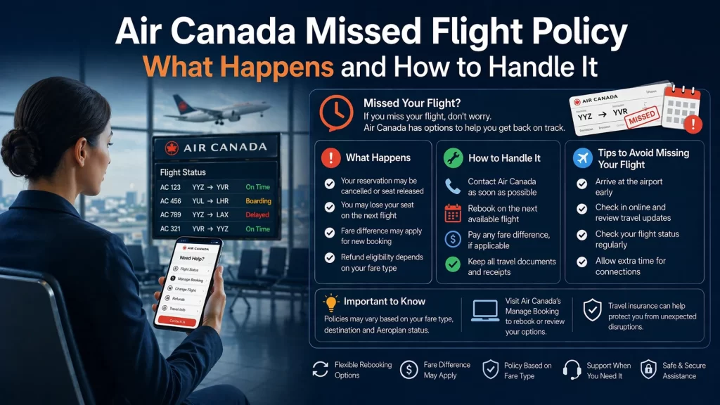 Air Canada missed flight policy what happens and how to handle it