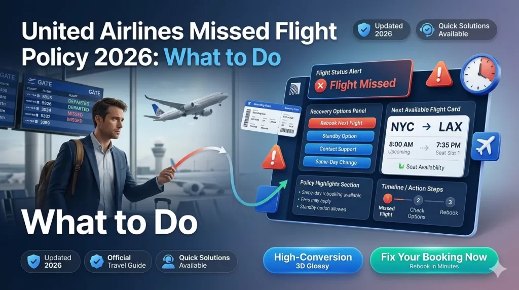 United Airlines Missed Flight Policy 2026 What to Do