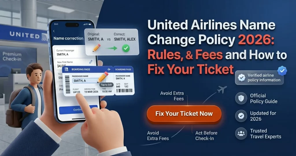 United Airlines Name Change Policy 2026: Rules, Fees and How to Fix Your Ticket