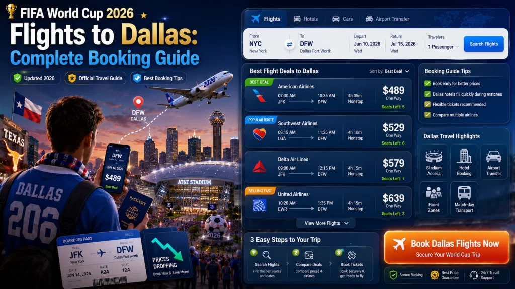 FIFA World Cup 2026 Flights to Dallas Complete Booking Guide
